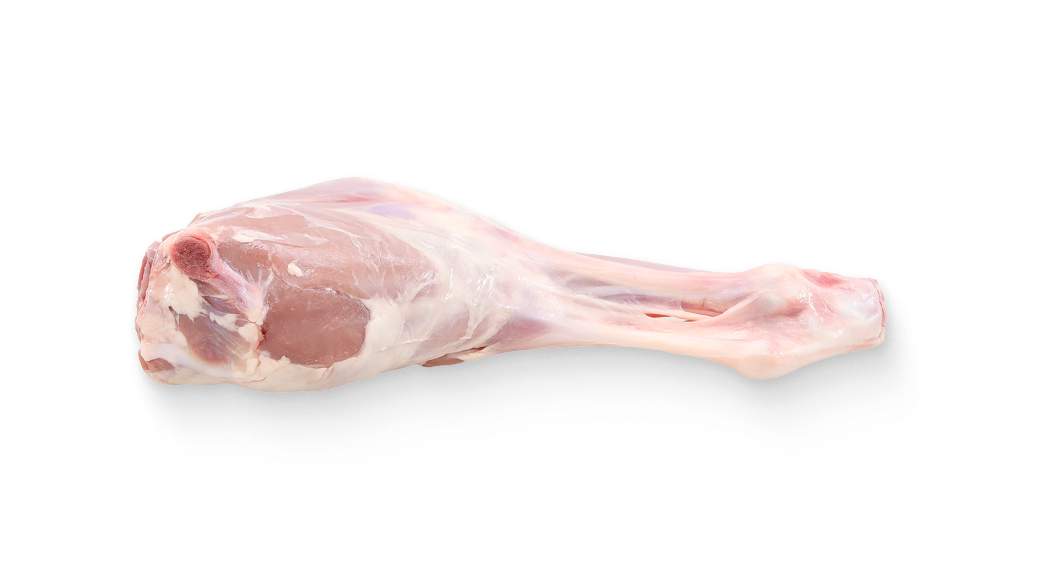 Raw suckling lamb leg